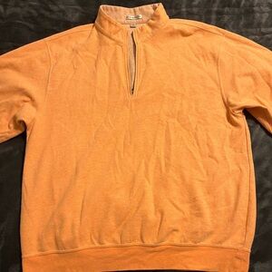 Peter Millar Men's Quarter Zip Sweater in Orange
